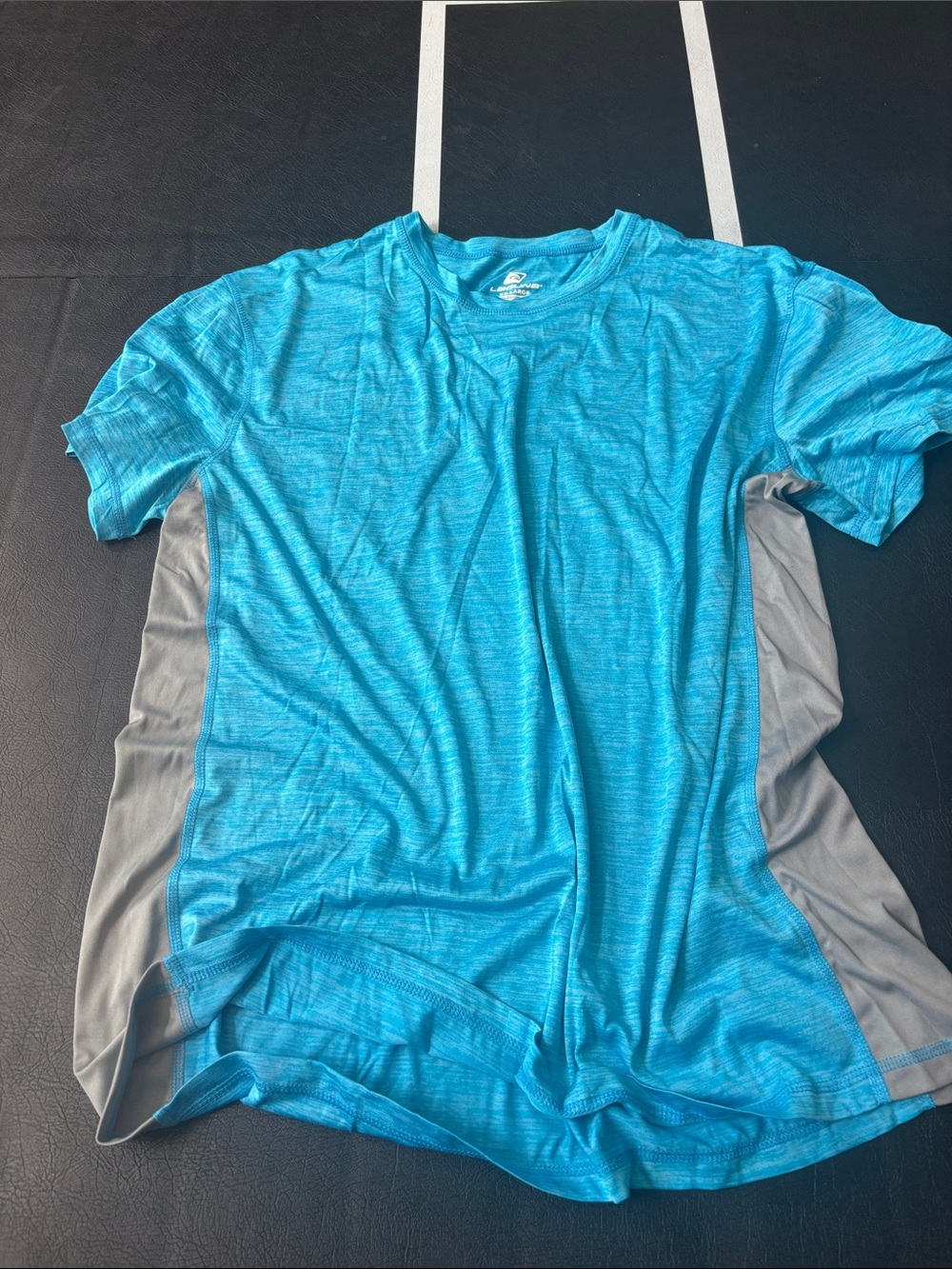 Laguna B Men's Short Sleeve Crew - Turquoise with Gray Panels